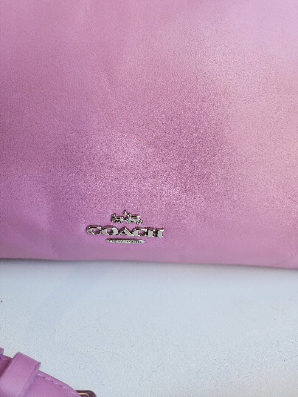 Coach Crosby Crossbody Bag Double Zip Pink Calf Leather 10"x6" - Picture 5 of 16